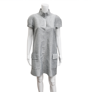 TOM FORD | Silver Metallic Boucle Mini Dress