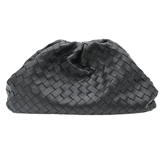 BOTTEGA VENETA | Black Lambskin Intrecciato The Pouch Clutch