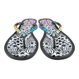 SOPHIA WEBSTER | Esme Rainbow Crystal Flip-Flop Sandals