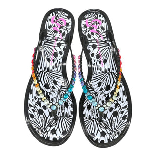SOPHIA WEBSTER | Esme Rainbow Crystal Flip-Flop Sandals