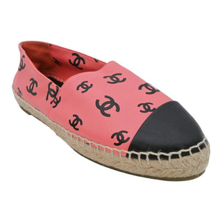 CHANEL | Hot Pink CC Leather Espadrilles