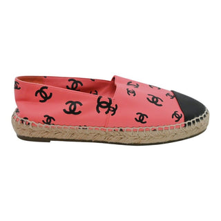 CHANEL | Hot Pink CC Leather Espadrilles