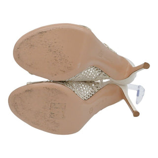 GIANVITO ROSSI | Allyson Ivory Leather Woven Strappy Heels