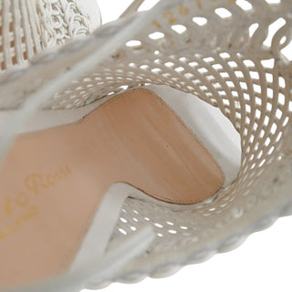 GIANVITO ROSSI | Allyson Ivory Leather Woven Strappy Heels
