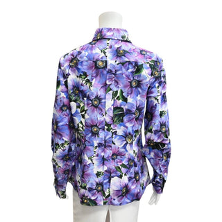 DOLCE & GABBANA | Purple Anemone Floral Button-Down Blouse