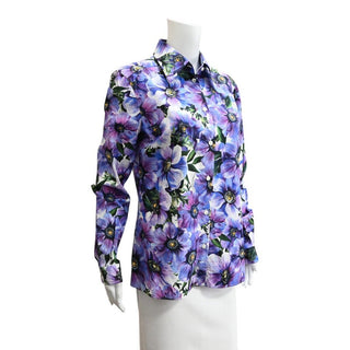 DOLCE & GABBANA | Purple Anemone Floral Button-Down Blouse