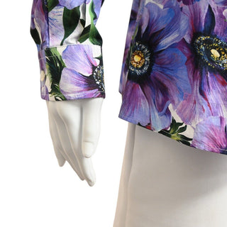 DOLCE & GABBANA | Purple Anemone Floral Button-Down Blouse