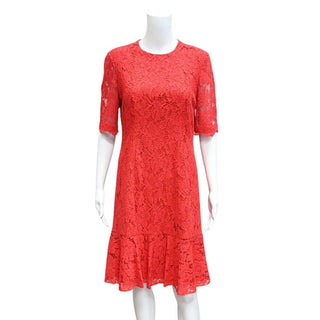 CAROLINA HERRERA | Red Floral Lace Dress