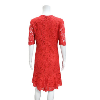 CAROLINA HERRERA | Red Floral Lace Dress