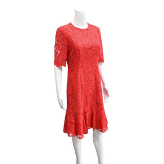 CAROLINA HERRERA | Red Floral Lace Dress