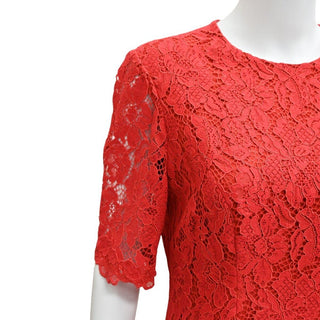 CAROLINA HERRERA | Red Floral Lace Dress