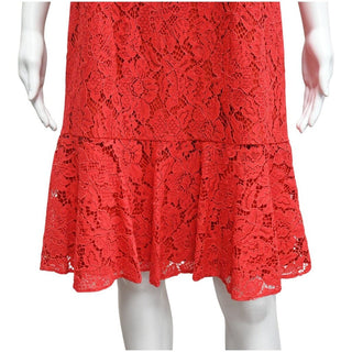 CAROLINA HERRERA | Red Floral Lace Dress