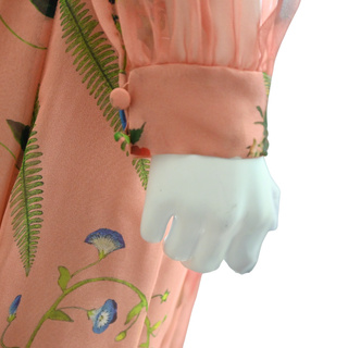 OSCAR DE LA RENTA | Pink Floral Print Silk Dress