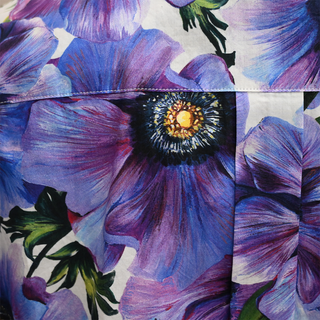 DOLCE & GABBANA | Purple Anemone Floral Button-Down Blouse