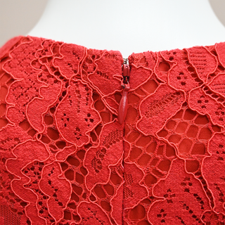 CAROLINA HERRERA | Red Floral Lace Dress