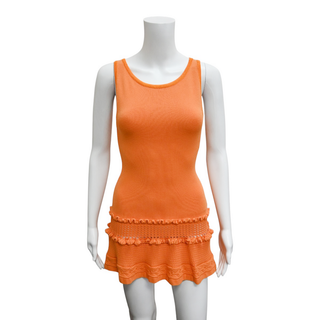 Orange Knit Mini Dress