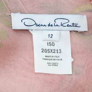 OSCAR DE LA RENTA | Pink Floral Print Silk Dress