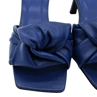 BY FAR | Lana Deep Blue Grained Leather Mules