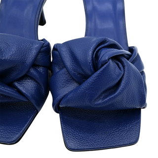 BY FAR | Lana Deep Blue Grained Leather Mules