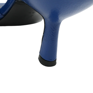BY FAR | Lana Deep Blue Grained Leather Mules