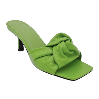 BY FAR | Lana Green Grained Leather Mules
