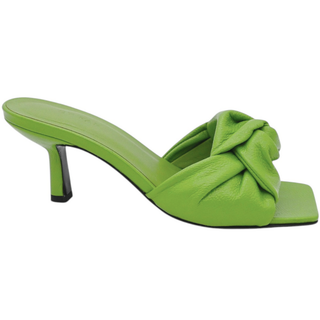 BY FAR | Lana Green Grained Leather Mules