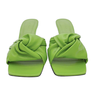 BY FAR | Lana Green Grained Leather Mules