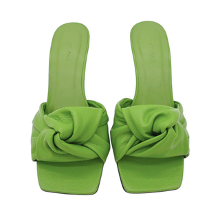 BY FAR | Lana Green Grained Leather Mules