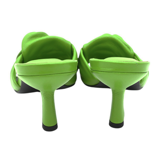 BY FAR | Lana Green Grained Leather Mules
