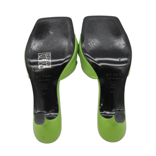 BY FAR | Lana Green Grained Leather Mules