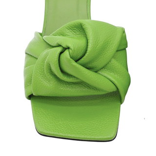 BY FAR | Lana Green Grained Leather Mules