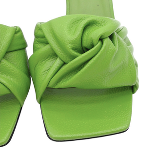 BY FAR | Lana Green Grained Leather Mules