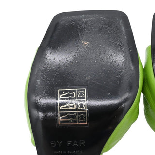 BY FAR | Lana Green Grained Leather Mules