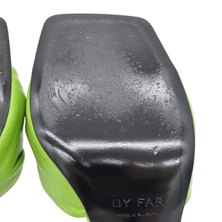 BY FAR | Lana Green Grained Leather Mules
