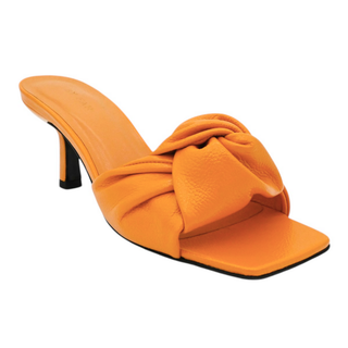 BY FAR | Lana Orange Grained Leather Mules