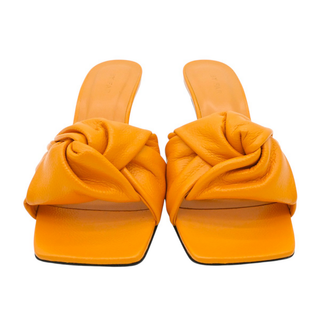 BY FAR | Lana Orange Grained Leather Mules