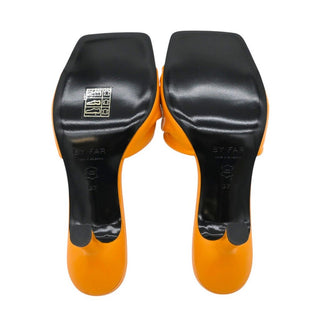 BY FAR | Lana Orange Grained Leather Mules