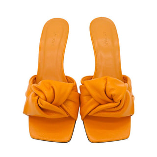 BY FAR | Lana Orange Grained Leather Mules