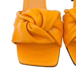 BY FAR | Lana Orange Grained Leather Mules