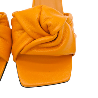 BY FAR | Lana Orange Grained Leather Mules