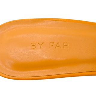 BY FAR | Lana Orange Grained Leather Mules