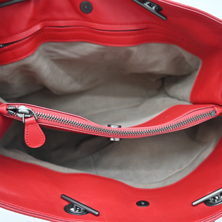 BOTTEGA VENETA | Red Intrecciato Nappa Chain Tote Bag