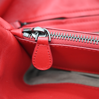 BOTTEGA VENETA | Red Intrecciato Nappa Chain Tote Bag
