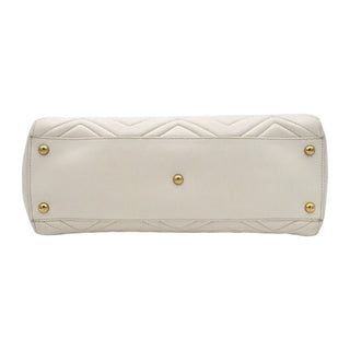 GUCCI | Ivory Leather Matelasse GG Marmont Top Handle Bag
