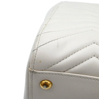 GUCCI | Ivory Leather Matelasse GG Marmont Top Handle Bag