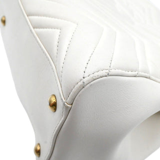 GUCCI | Ivory Leather Matelasse GG Marmont Top Handle Bag