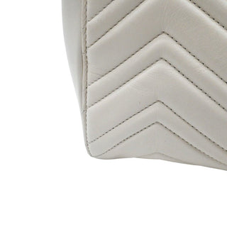GUCCI | Ivory Leather Matelasse GG Marmont Top Handle Bag
