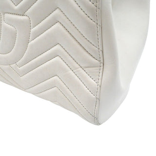 GUCCI | Ivory Leather Matelasse GG Marmont Top Handle Bag