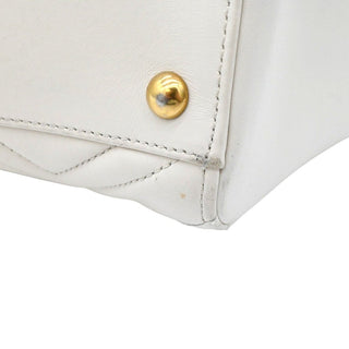 GUCCI | Ivory Leather Matelasse GG Marmont Top Handle Bag