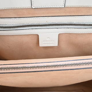 GUCCI | Ivory Leather Matelasse GG Marmont Top Handle Bag